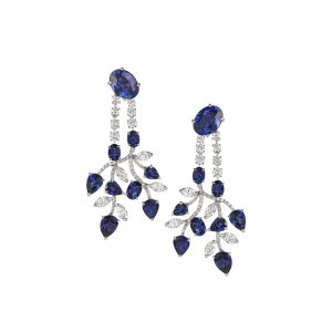 Diamond and Sapphire Pendant Earrings