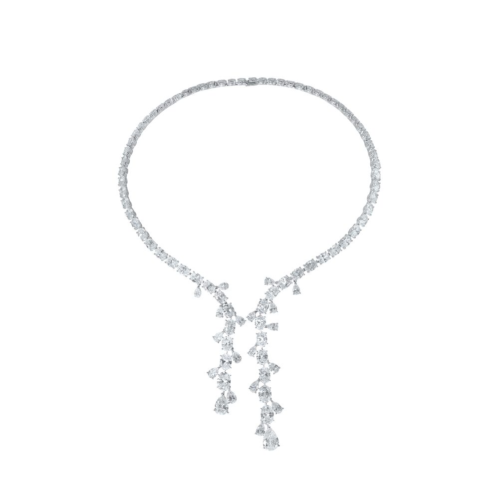 Diamond Triple Row Long Chain Necklace - Moussaieff